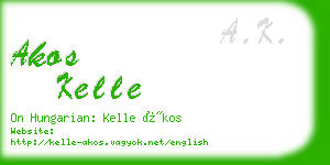 akos kelle business card